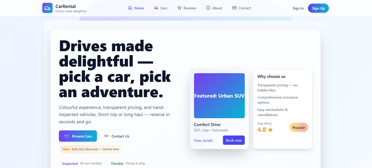 Car Rental Website